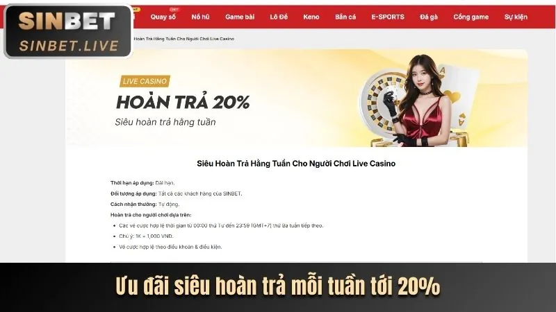 Thưởng nạp lại hàng tuần 8win